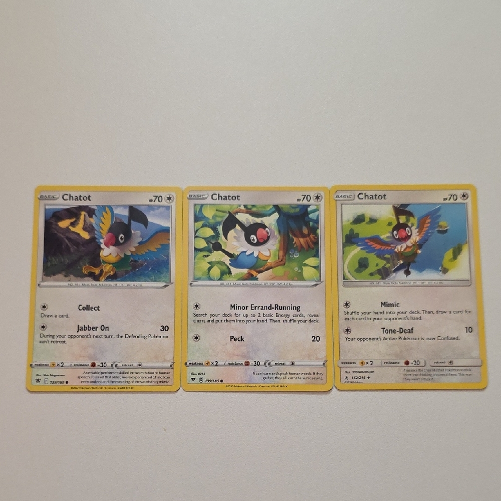 Pokemon Chatot Cards